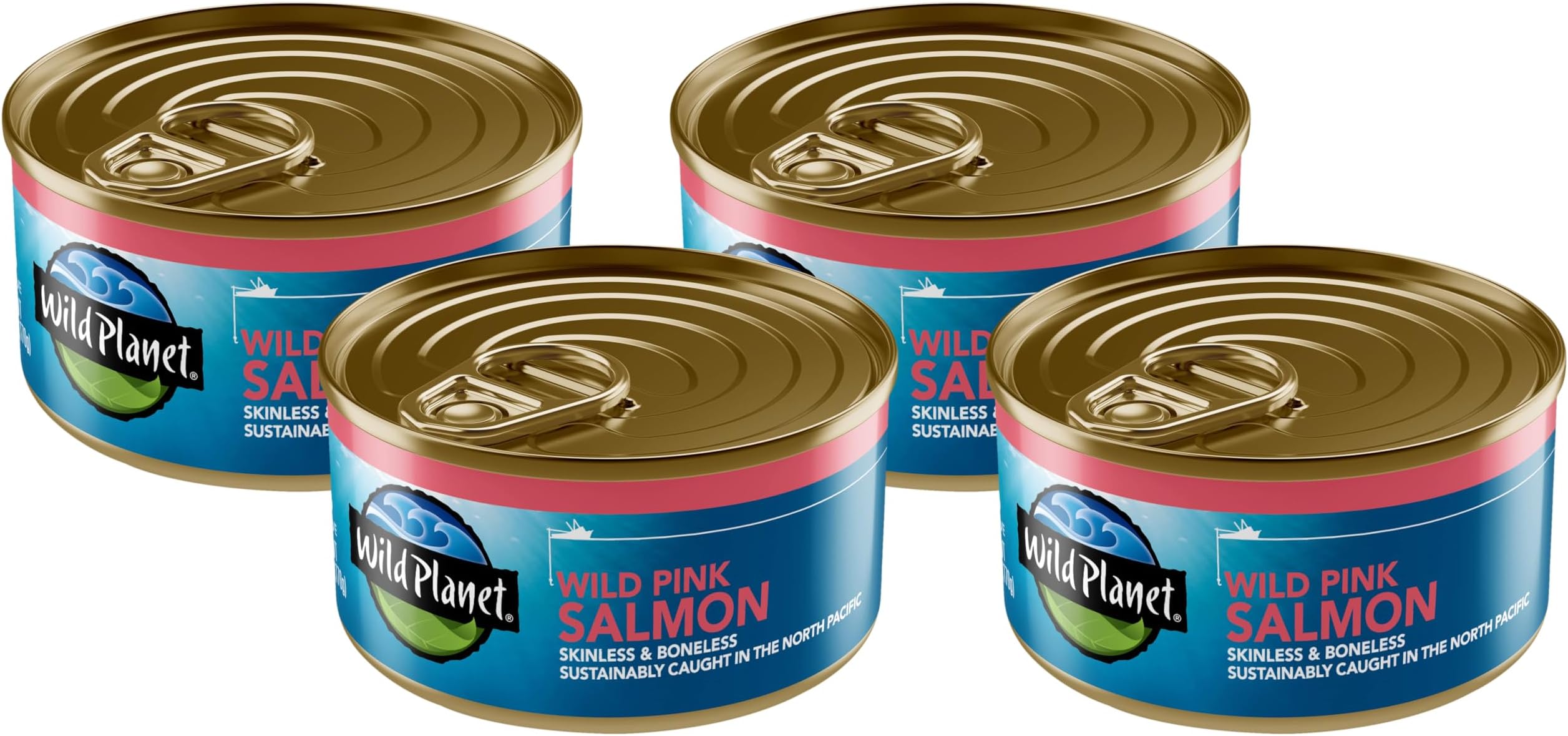 Wild Planet Wild Pink Salmon, Canned Salmon, Sustainably Wild-Caught, Non-GMO, Kosher 6 Ounce can (Pack of 4)