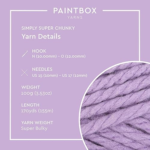 Miniatura 9 de Paintbox Yarns Simply Super Chunky Yarn - Hilo súper voluminoso (100% acrílico), color crema de vainilla #1107