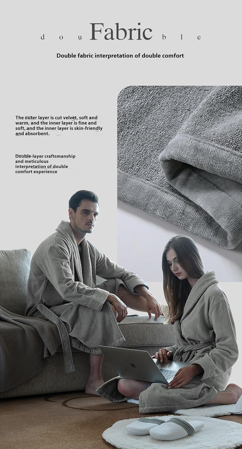 メンズテリークロスローブコットンバスローブタオルソフトふわふわ