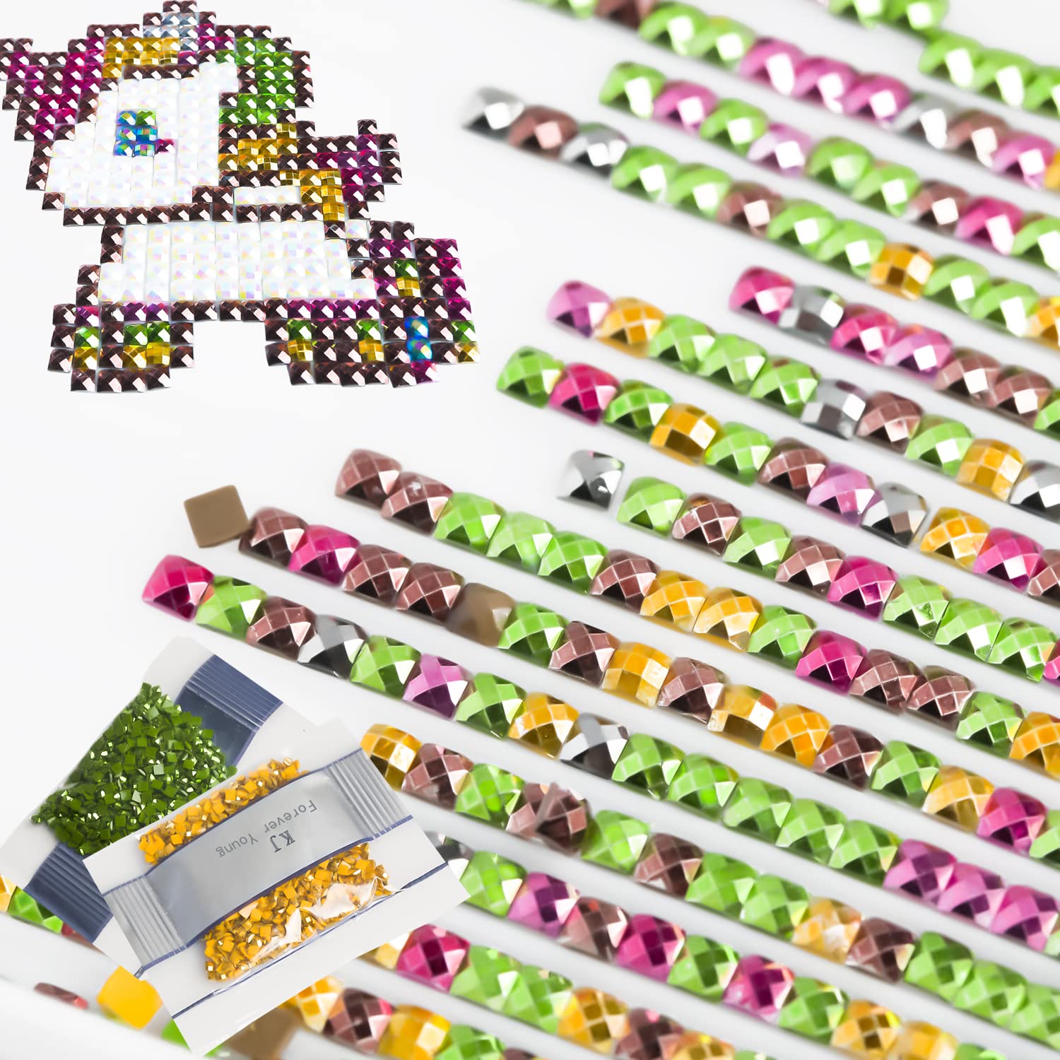 Metallic Diamond Painting Square Drill for Diamond Painting Accessories, Diamond Painting Beads for Diamond Art Accessories and Tools, Diamonds for Craft, Bead Art & Diamond Painting Tools, 20000PCS