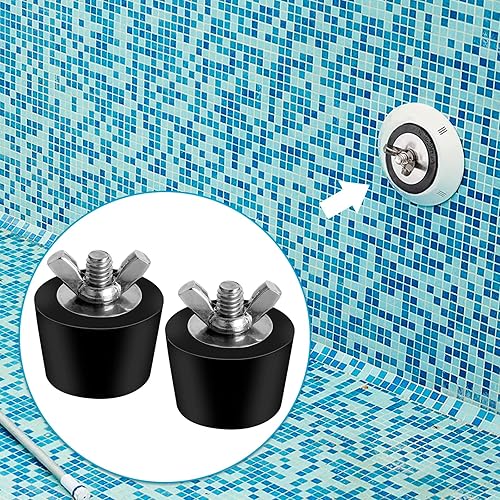 Miniatura 5 de Tapón de invierno para agujeros de piscina, paquete de 2 tapones de expansión de invierno de 1.25 a 1.5 pulgadas para desnatador de piscina sobre el