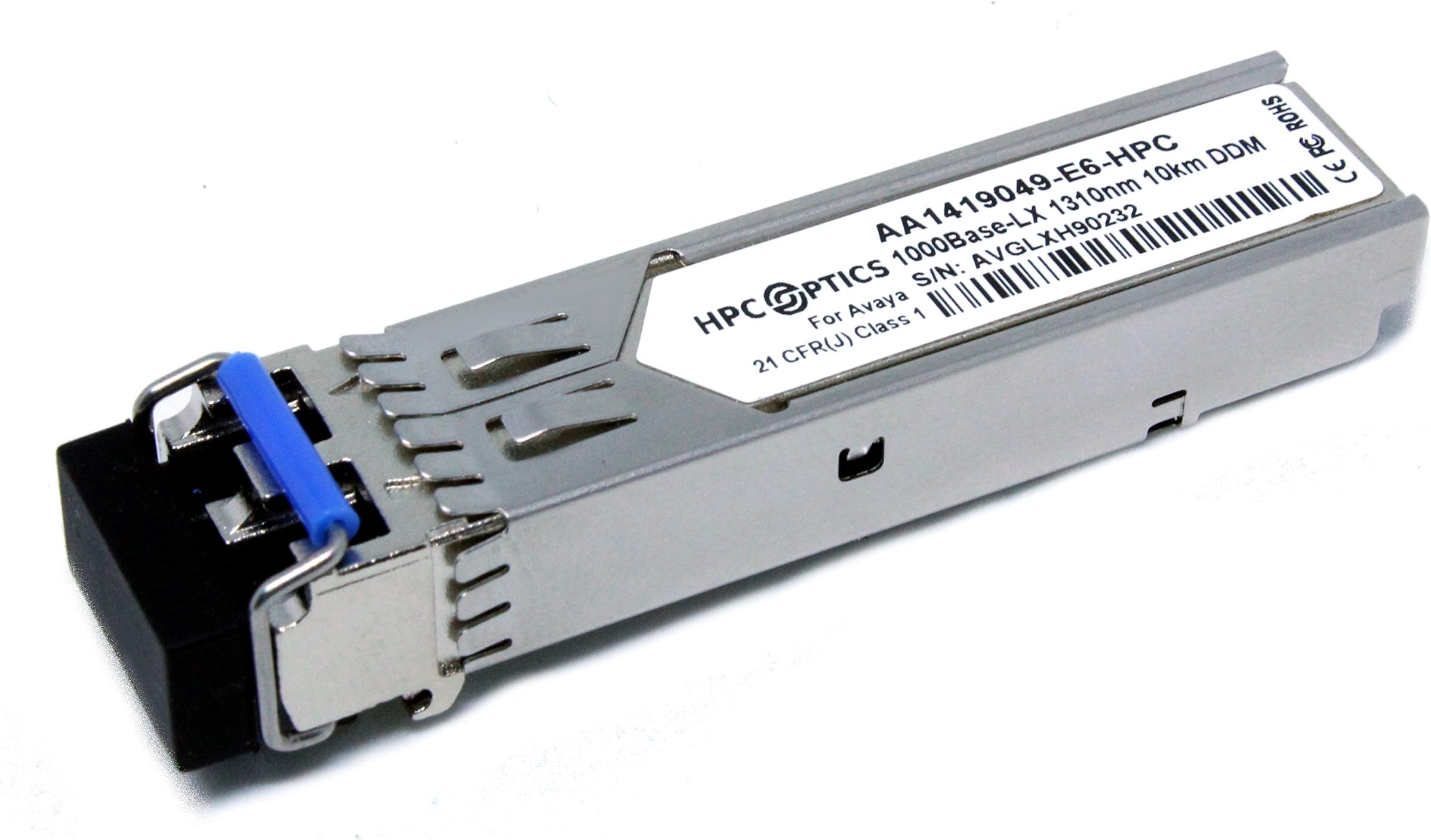 AA1419049-E6-HPC Avaya Compatible 1000BASE-LX SFP Transceiver | 1G-LX Gigabit Ethernet SMF 1310NM 10KM Duplex AA1419049 E6
