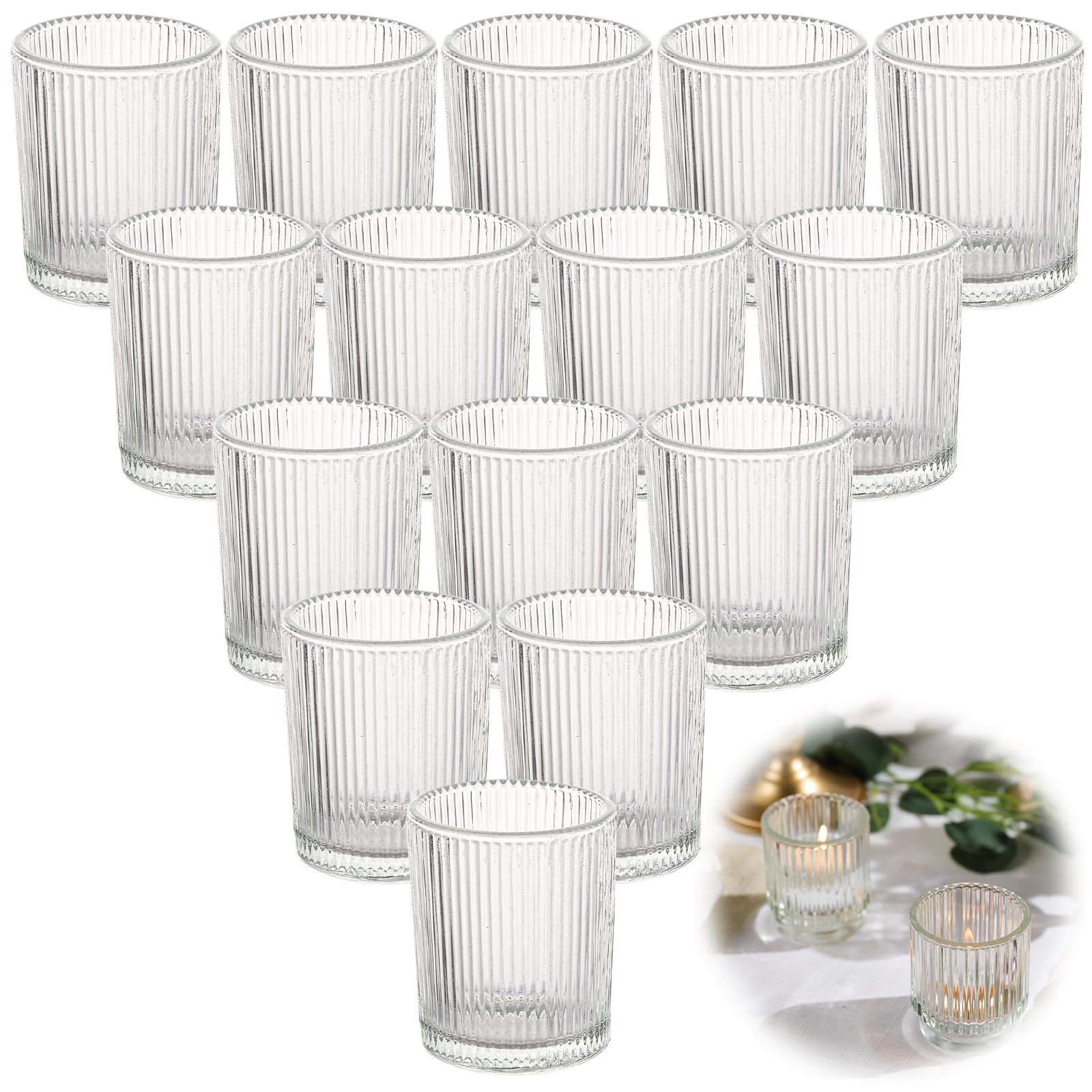 Lot de 20 photophores en verre pour table