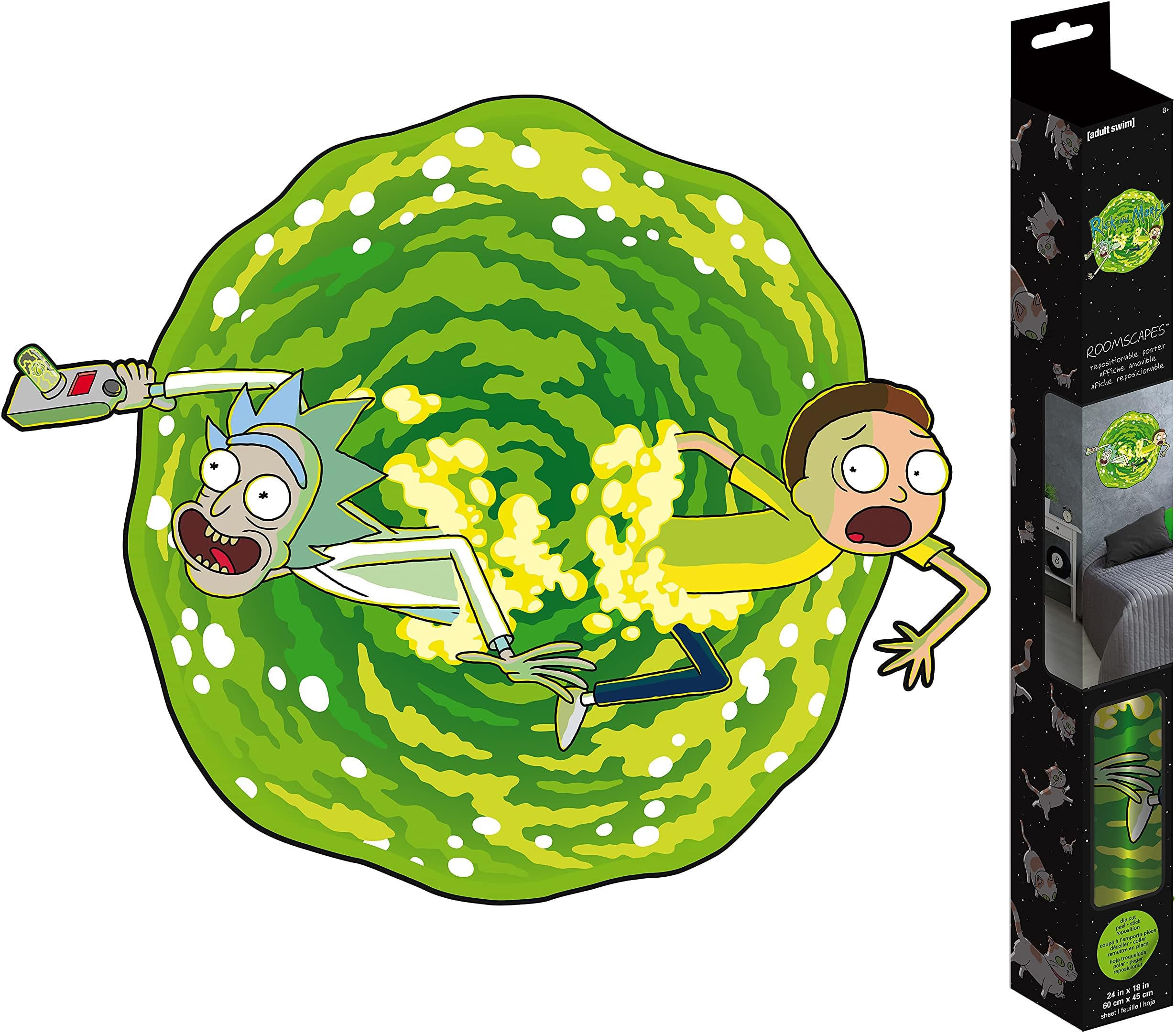 Trends International Rick & Morty Portal - ROOMSCAPES Poster Decal - 18'' X 24'' Multicolor