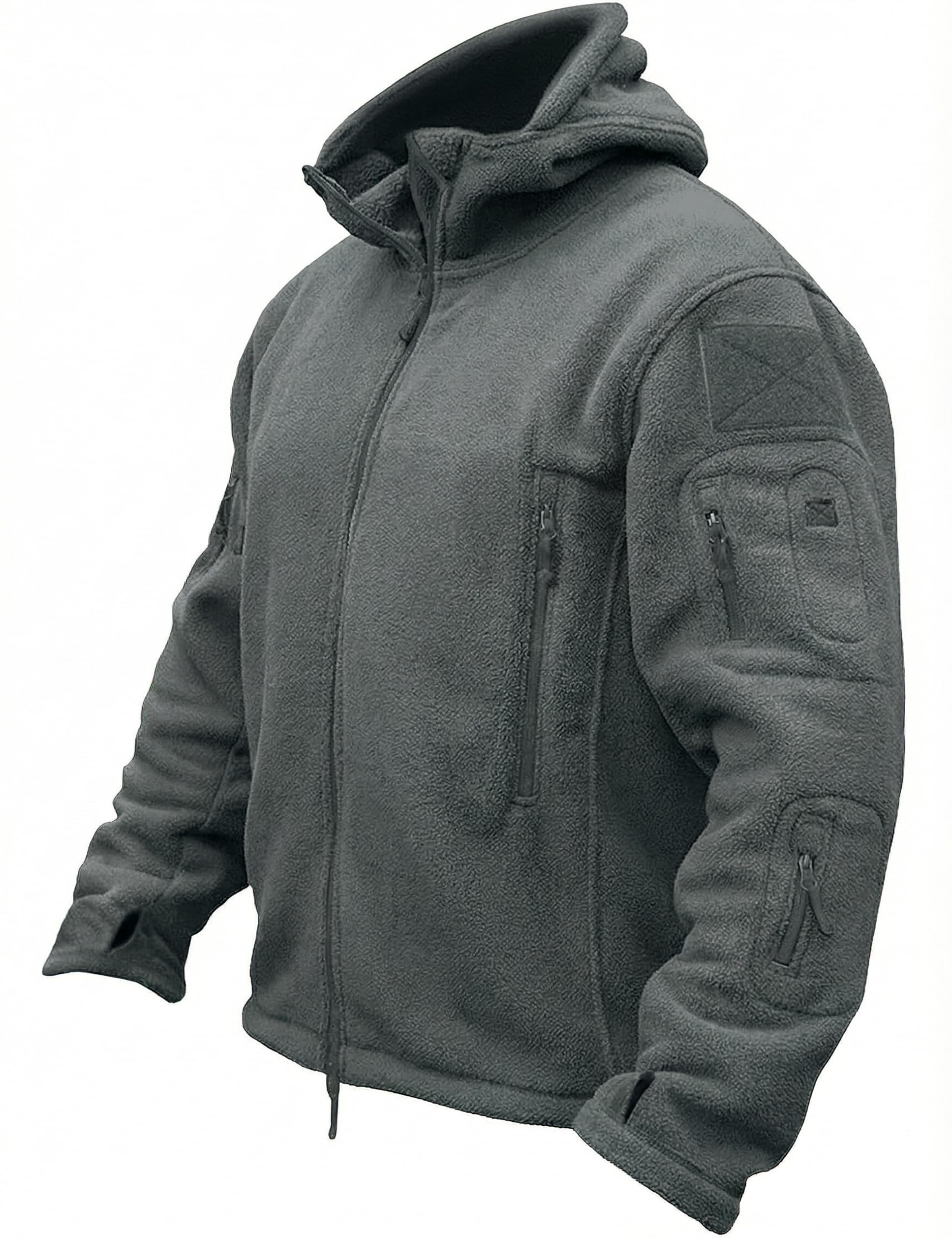 Mens Fleece Jacket Full Zip Tactical Hoodies Winter Coats Windproof Hoodies Warm Hunting