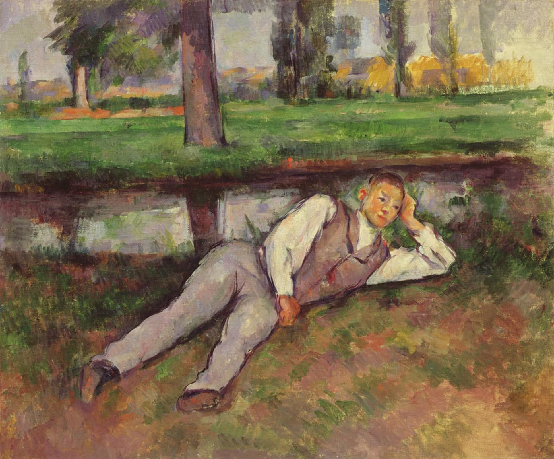 ARTXLXXBN Famous Art Print Poster Vintage Wall Art Boy Resting by Paul Cézanne Canvas Art Poster for Home Decor 60x90cm