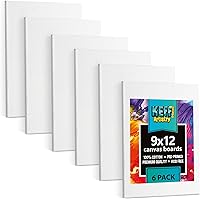 Vista 22 de KEFF Tableros de Lienzo para Pintar - Paquete de 2 de 3x5, Paquete a Granel de Lienzos, 100% Algodón Triple Imprimado, Lienzos Pequeños