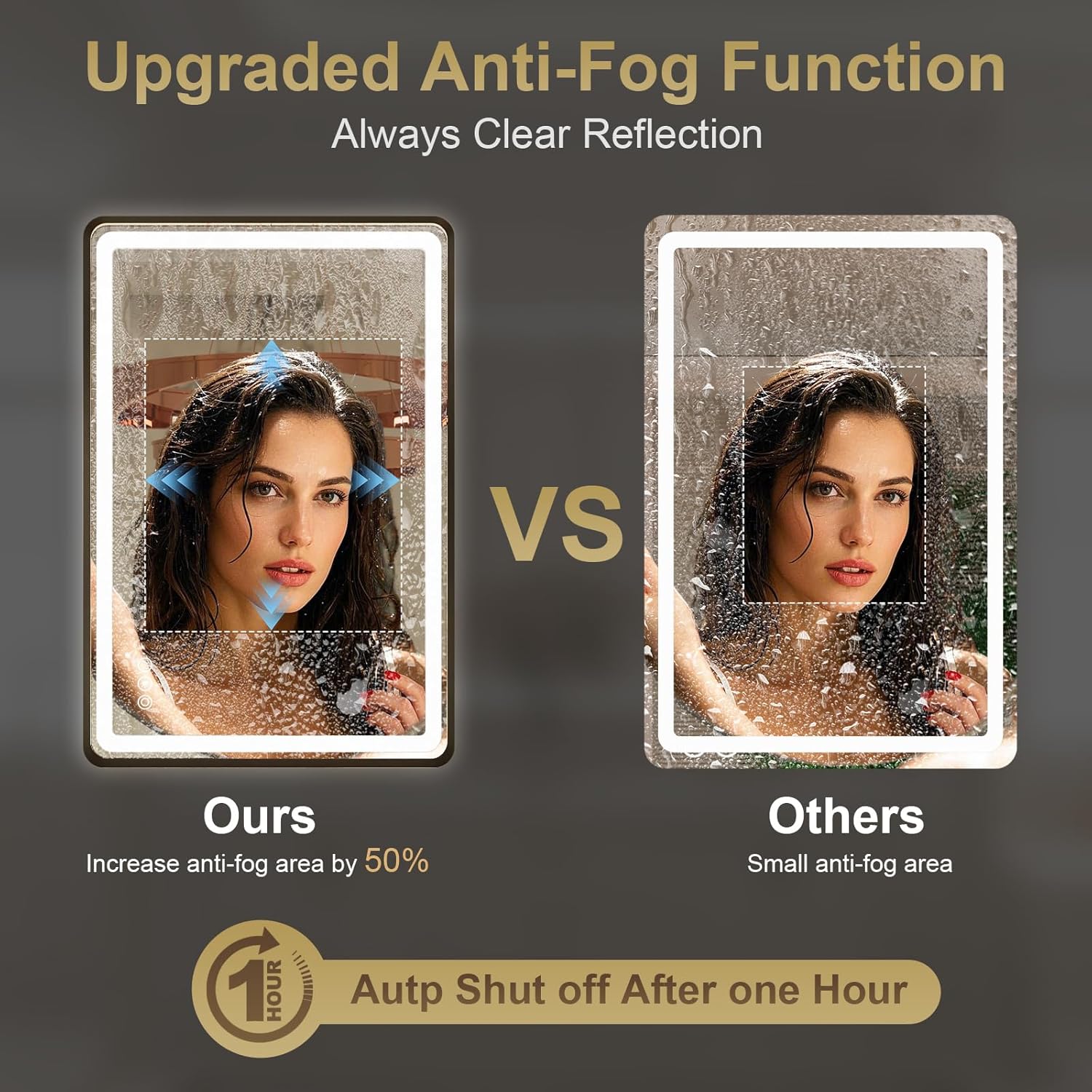 24x36 Inch Black Frame LED Bathroom Mirror with Lights, Dimmable Smart Lighted Bathroom Mirror, Anti-Fog, 3 Colors, Frontlit and Backlit, Waterproof, Memory Function Wall Mirror for Bathroom