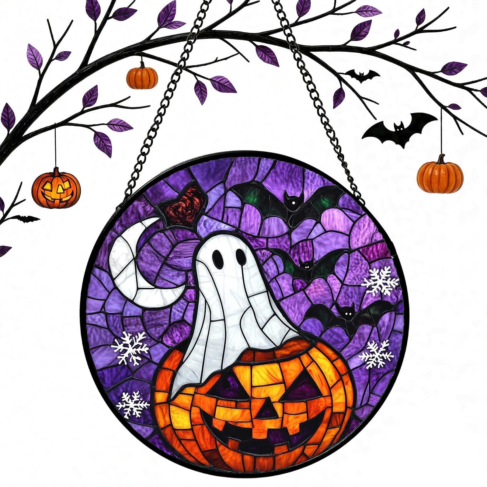 Atrapasol de calabaza bidimensional para ventanas de oficina y paredes interiores en Halloween