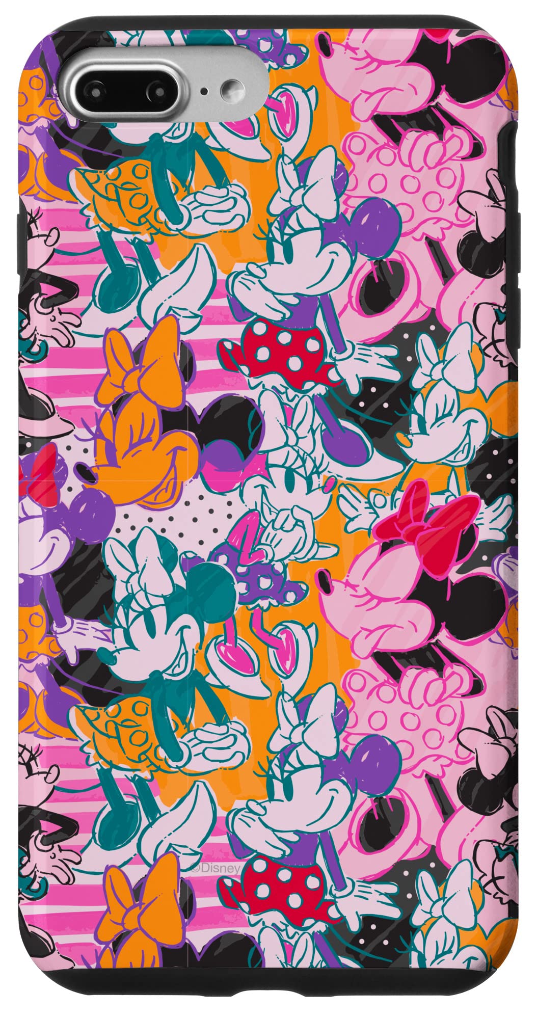 Coque iPhone 8 Plus Disney Minnie Mouse étui silicone rétro rigide