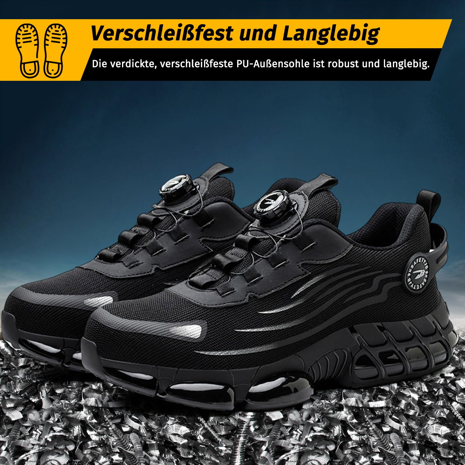 FOGOIN Chaussures de Sécurité Hommes S3, Baskets de Securite Femme, Chaussures de Travail Respirantes et Anti-Pénétration