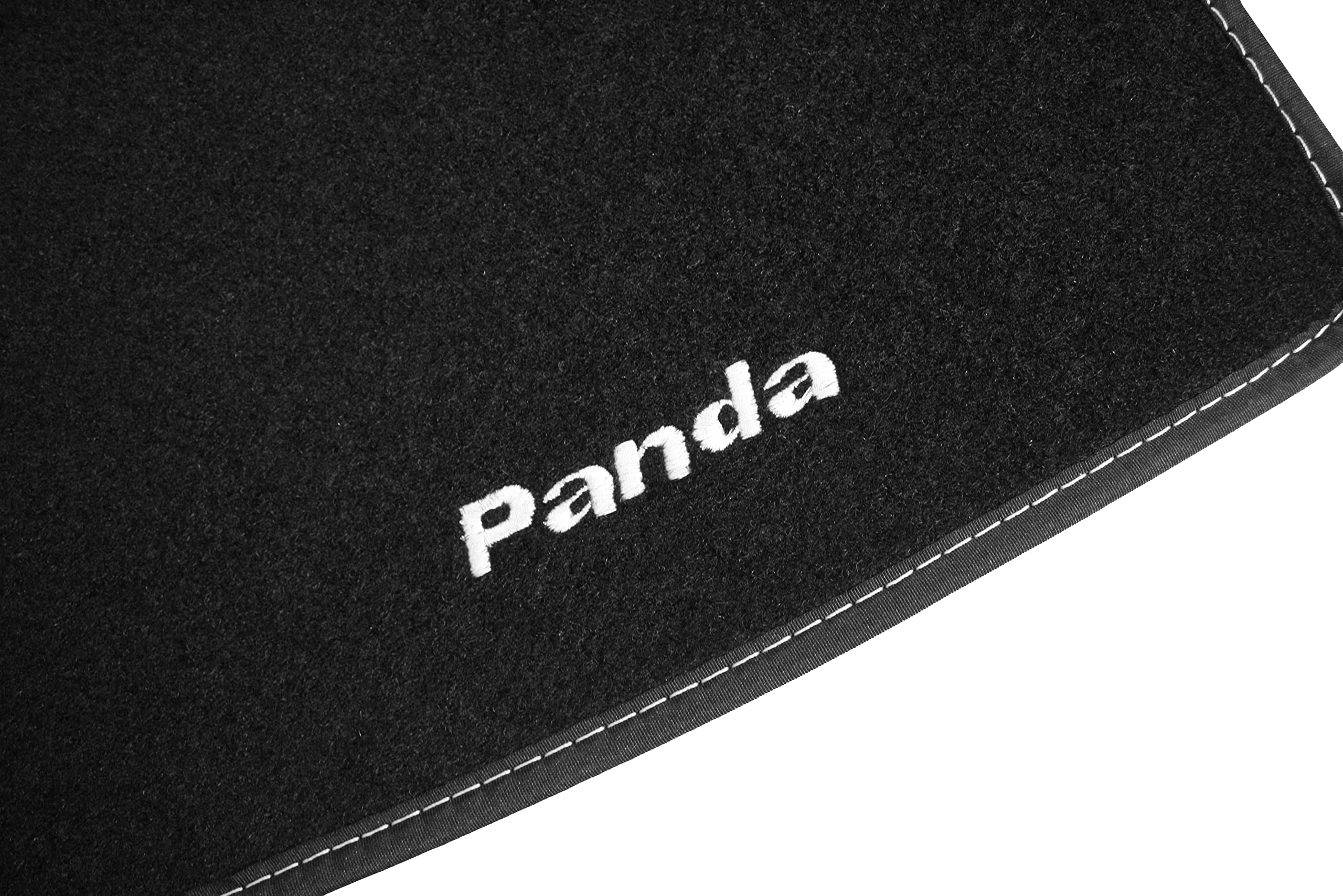 Tappetini compatibili per Panda seconda dal 2003 al 2012 con logo ricamato e battitacco (2 ricami)