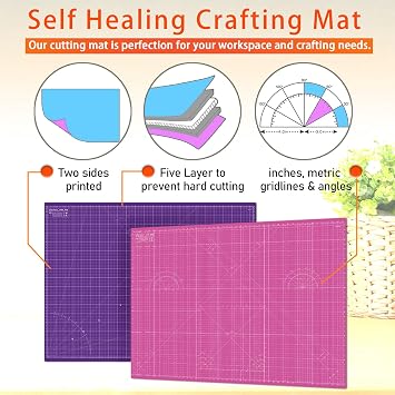 Self Healing Cutting Mat A3 12x 18 Double Sided Pink Mat