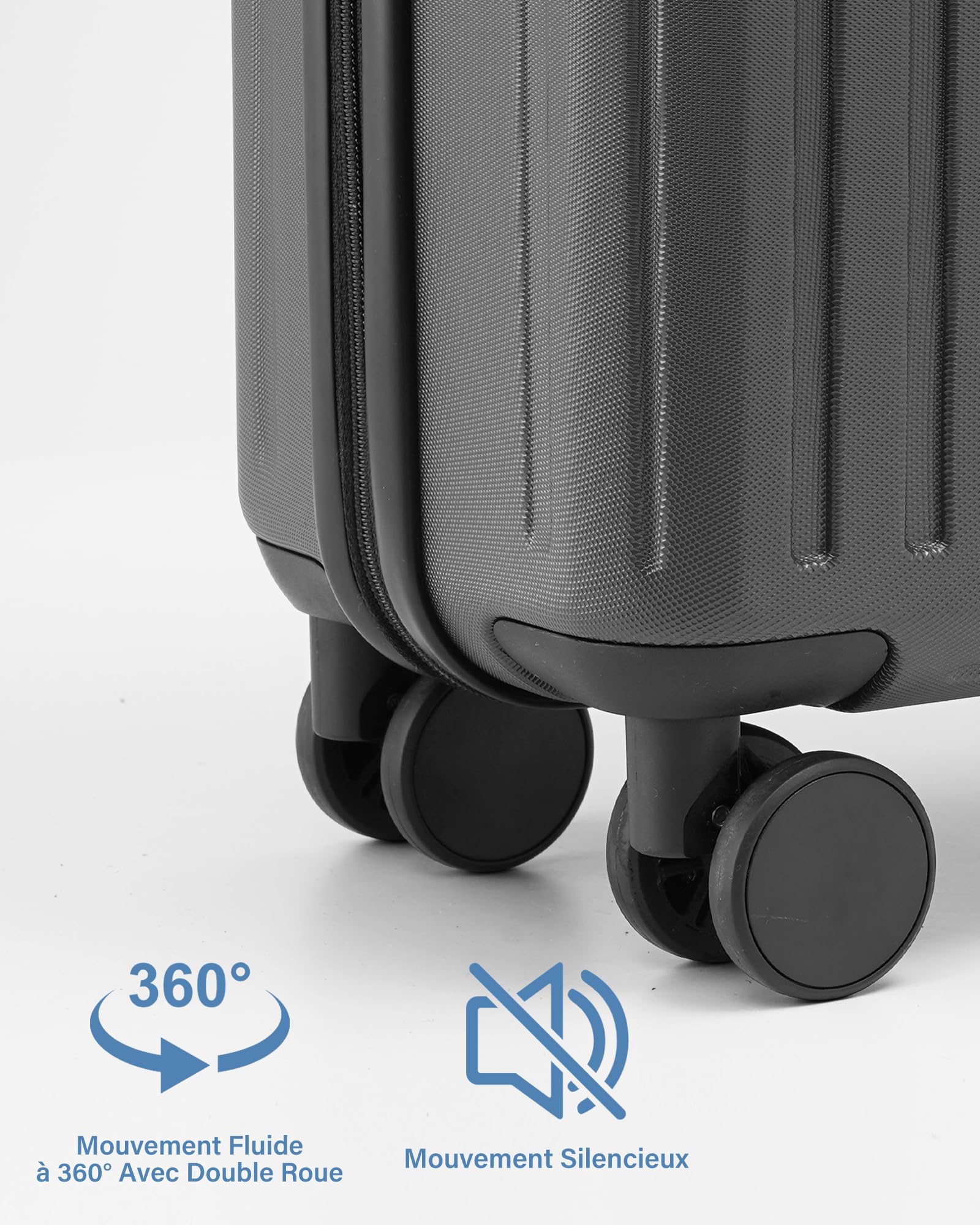 COOLIFE Ryanair Valise Cabine 55x35x20 40x20x25 20L Bagage à Main Rigide Serrure TSA 4 Roulettes Jumelées