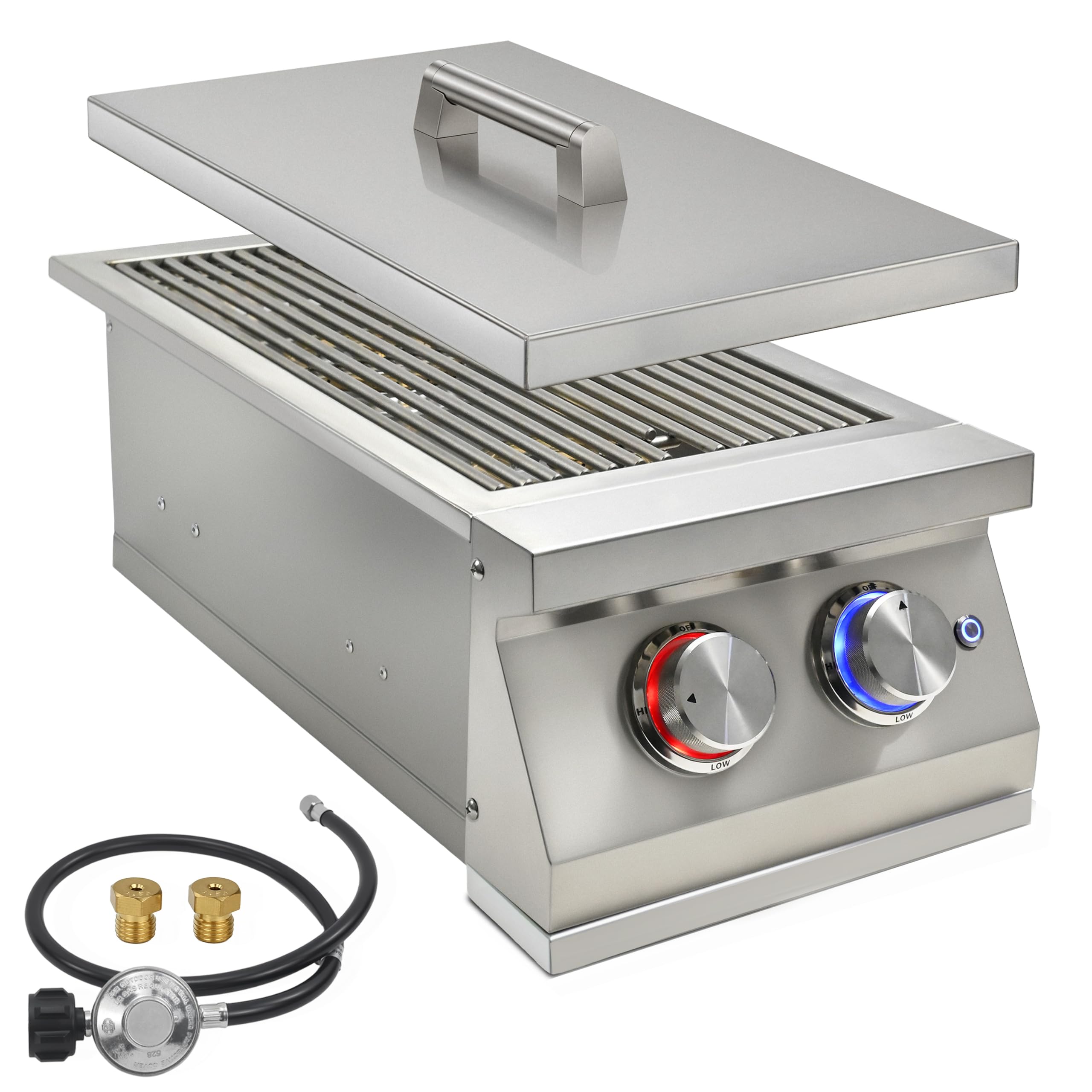 Double Side Burner for Outdoor Kitchen, 2 x 17,000BTU Liquid Propane Burner