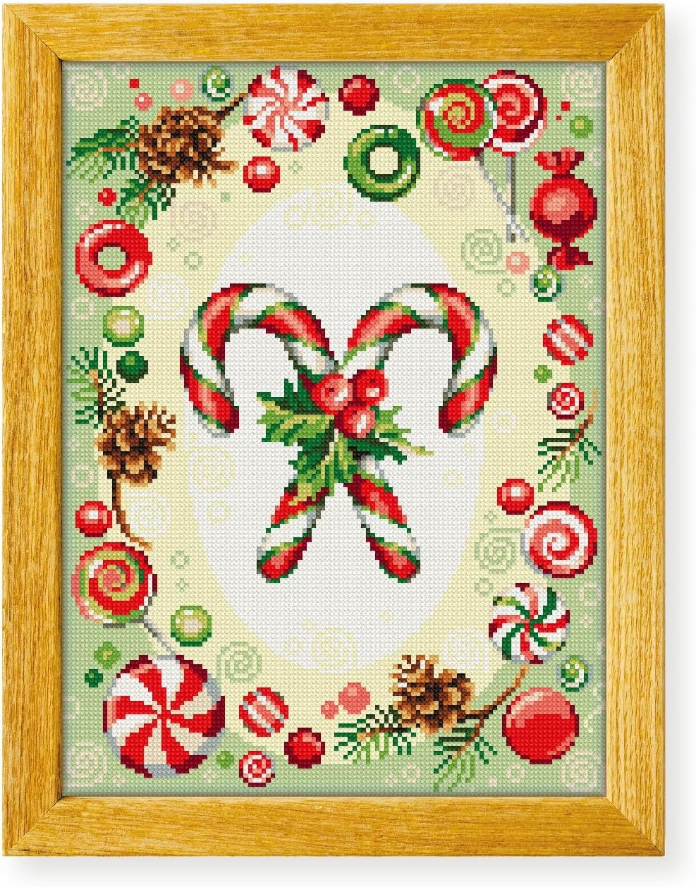Awesome Pattern Studio Christmas Candy Cane DS1379, Diamond Painting Kit, Diamond Art Kits for Adults, Full Drill 5D Diamond Dots Kits. All Items Included.
