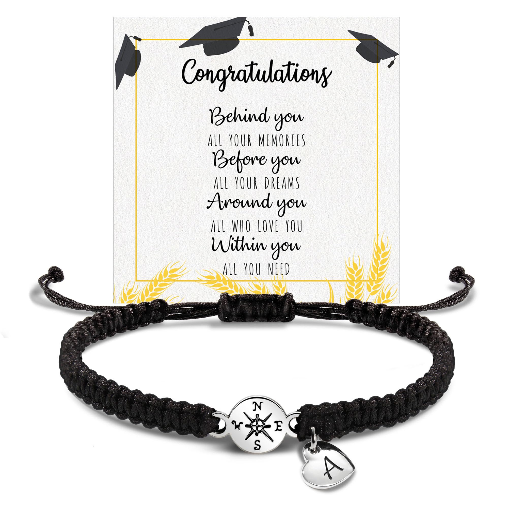 2026 Graduation Gifts, Graduation Gift for Her High School College Graduation Gifts for Teen Girls 5th 8th Grade Masters Degree Grads Initial Bracelets for Women Letter A-Z Charm Bracelet Daughter Niece Granddaughter Girlfriend Jewelry