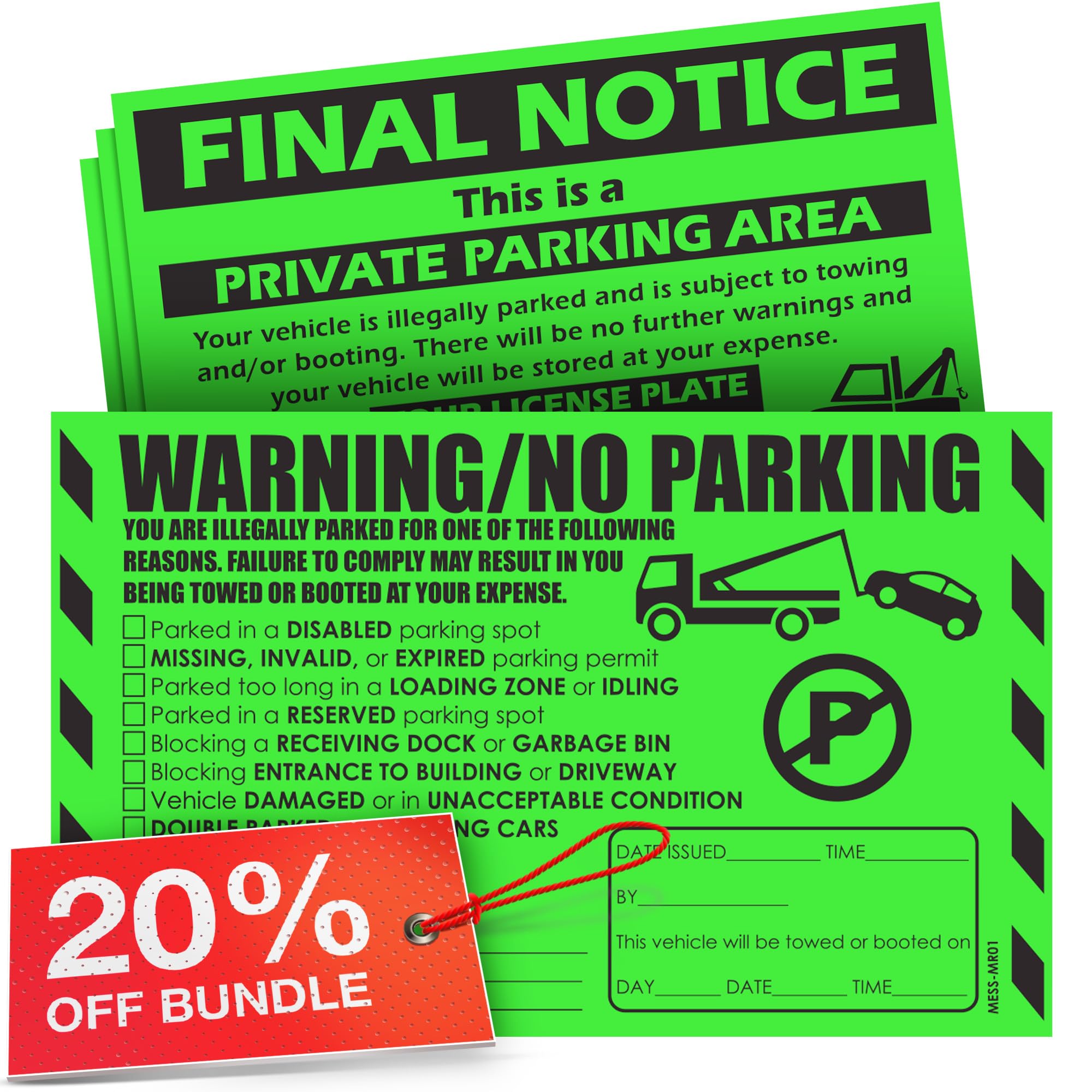 200 Parking Violation Stickers Hard to Remove - Parking Tickets - No Parking Stickers - Bad Parking Stickers - Super Sticky Parking Violation Tickets - Tow Warning - Tow Stickers 8x5 in