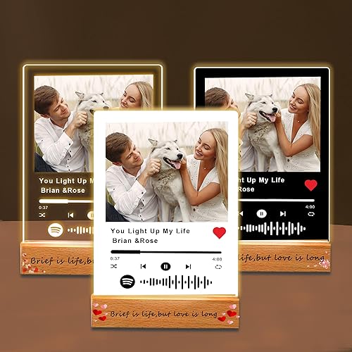 Placa acrílica personalizada para Spotify, personaliza nuestra placa acrílica con tu canción y foto favoritas, regalos personalizados para el día de