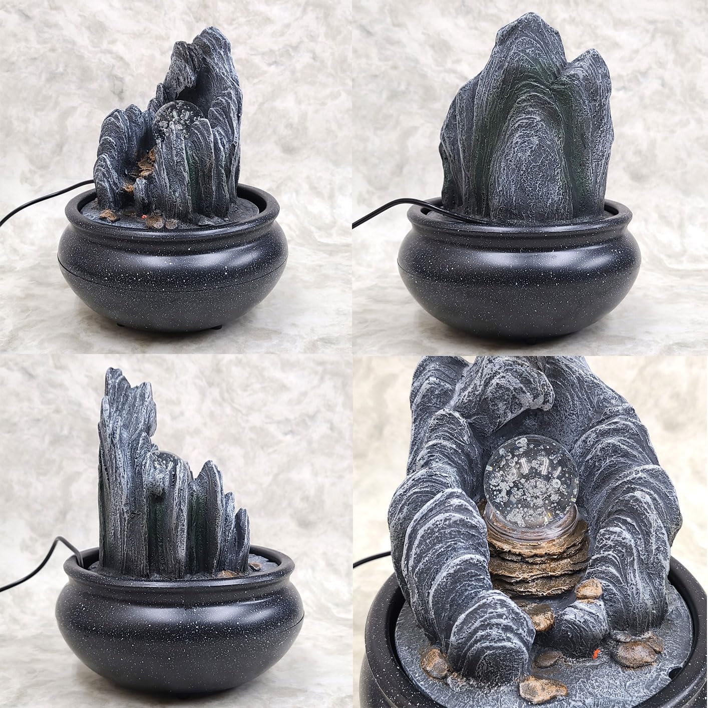 Amazon.co.jp: 卓上噴水 水が循環する 置物 金運 財運 開運祈願 樹脂製