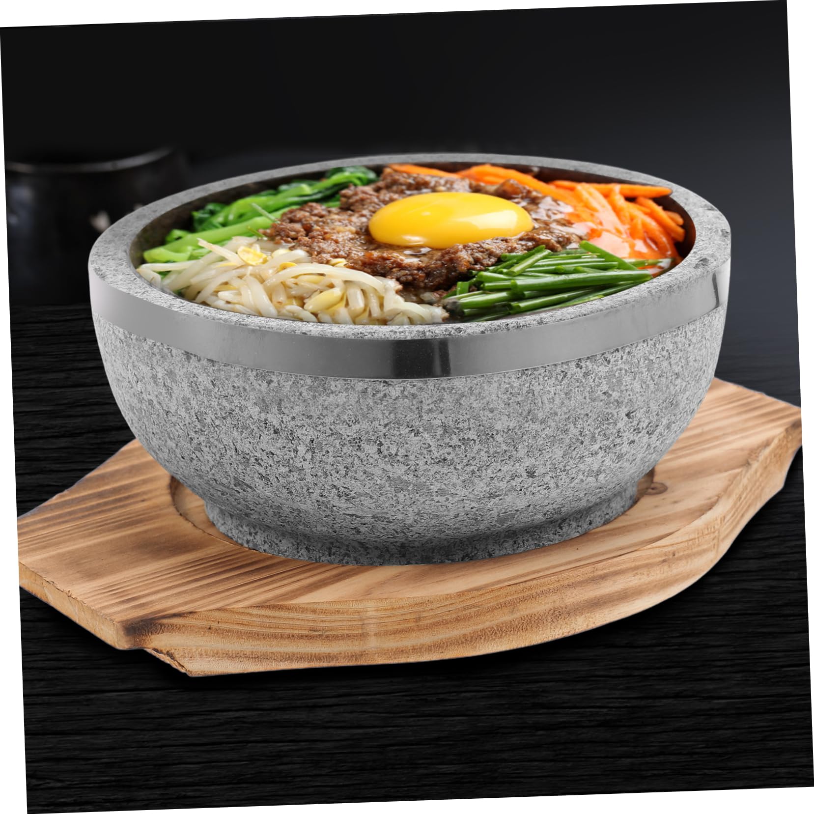 Stone Pot Bibimbap zestaw misek 800 ml koreańska miska do zupy z tacą zaopatrzenie kuchenne
