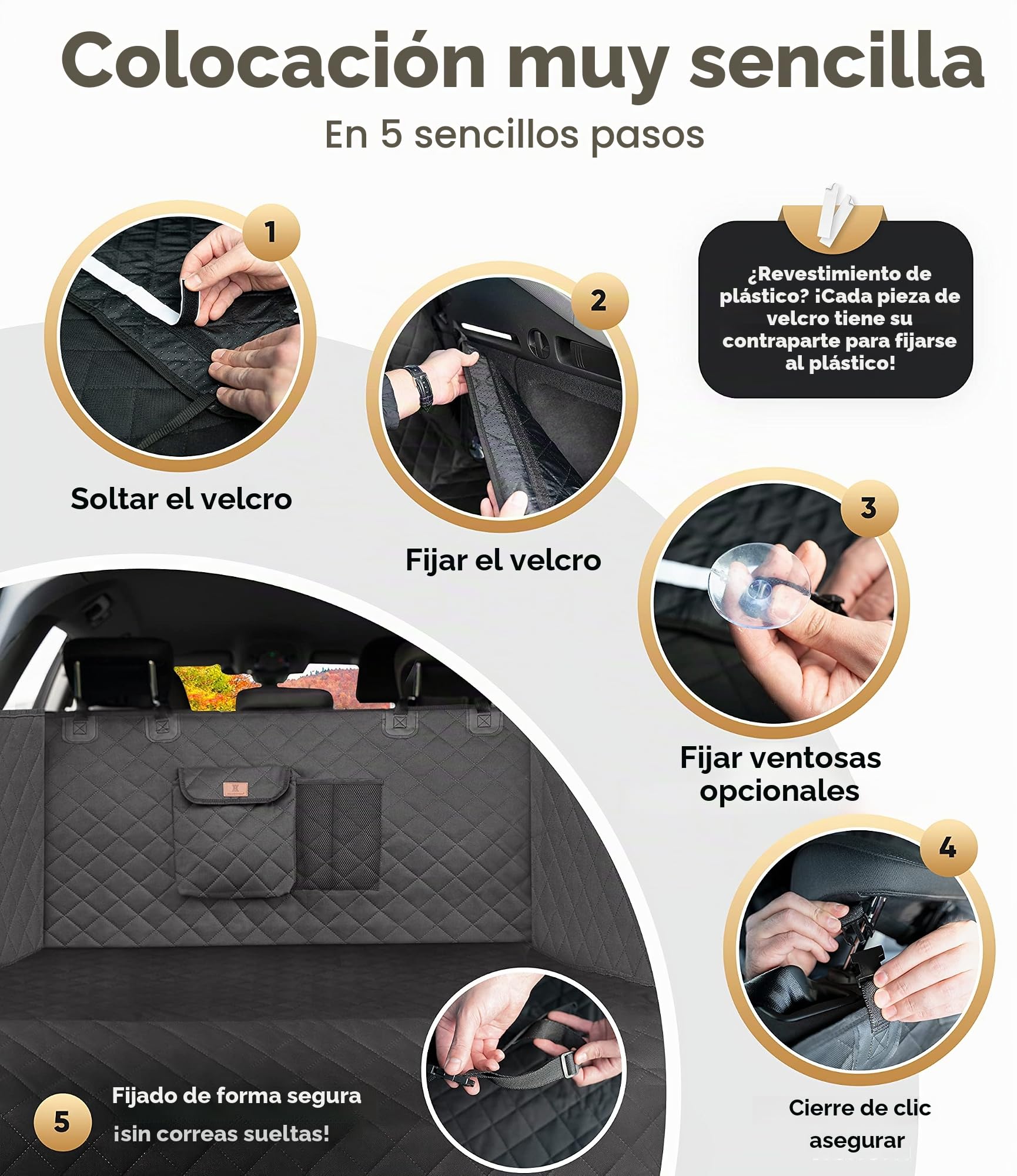 HELDENWERK Protector de Maletero para Perro Acolchado con protección Lateral y Borde de Carga, Manta para Perros, Maletero Impermeable y Resistente a los arañazos, Alfombrilla Universal para Maletero