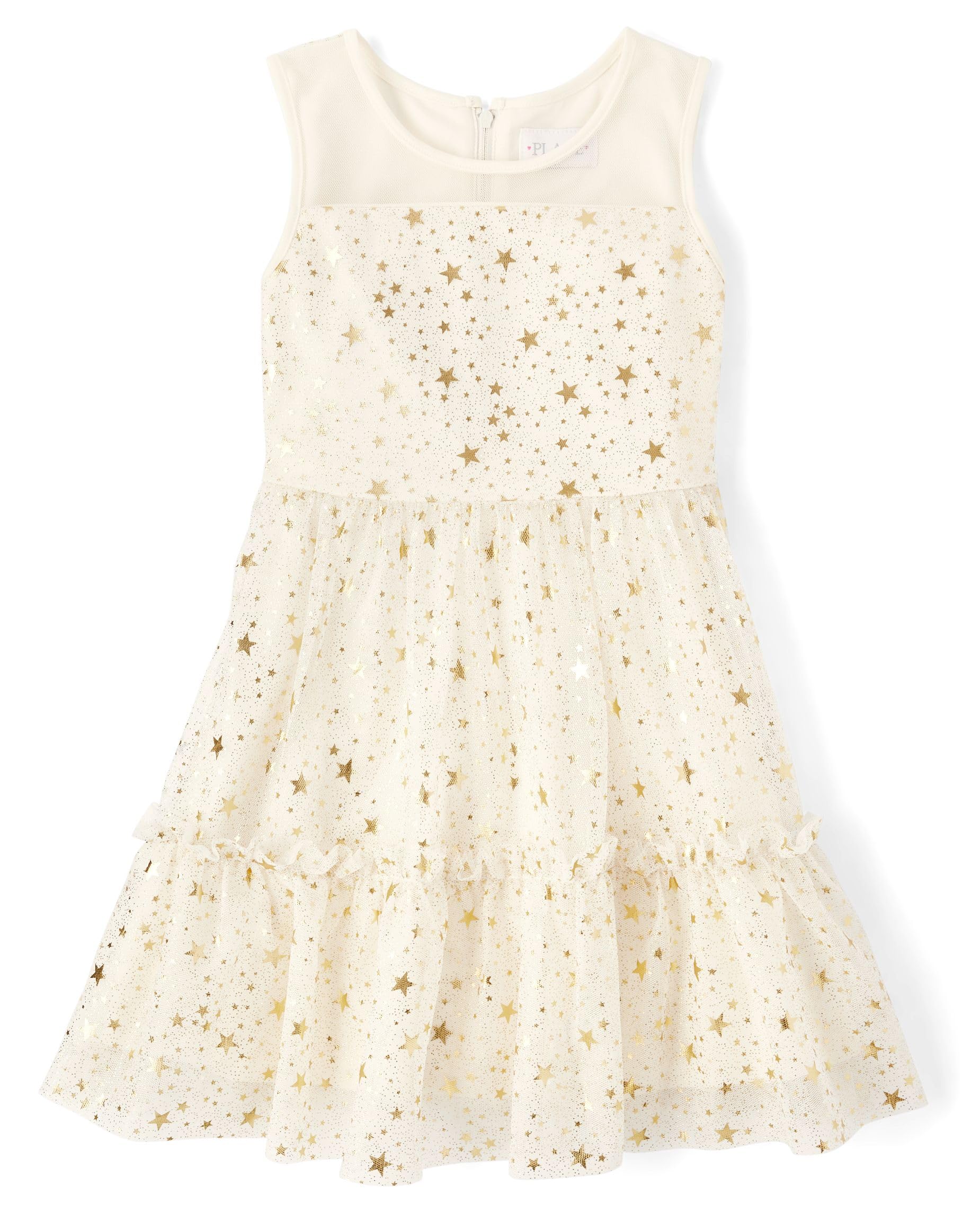 The Children's Place,Girls,Sleeveless Dressy Dresses,Bunnys Tail Foil Mesh,12