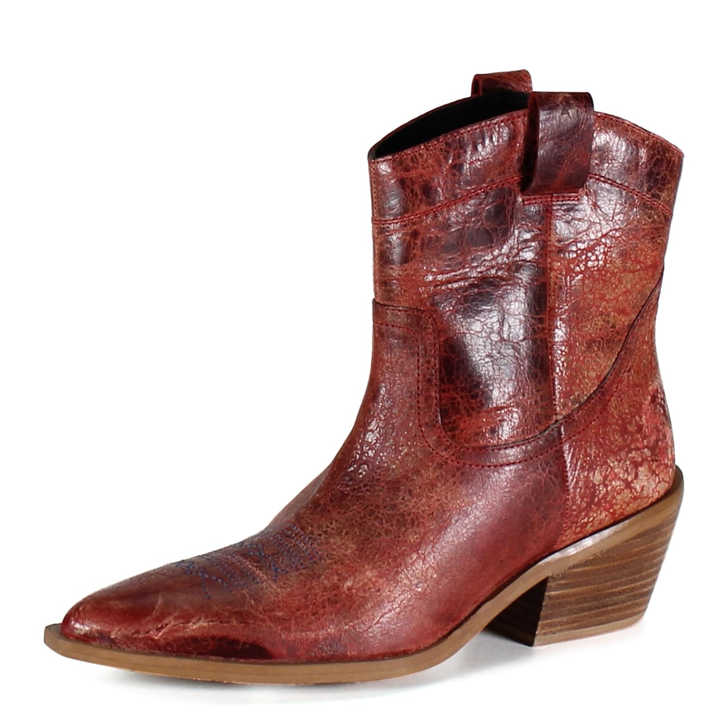 Diba True Womens Rave Lion Western Pull On Pointed Toe Casual Boots Ankle Mid Heel 2-3 - Brown