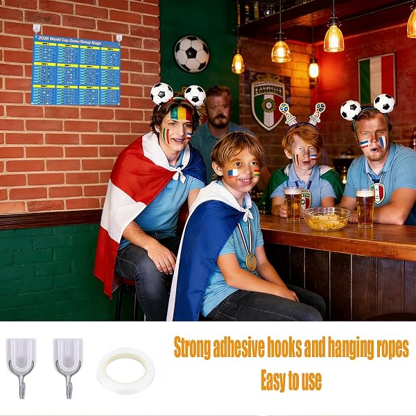 Affiche générique du calendrier de la Coupe du monde de football 2026, 60 × 42 cm Affiche de la Coupe du monde 2026 Contient des informations sur la phase de groupes et la phase à élimination directe - 4
