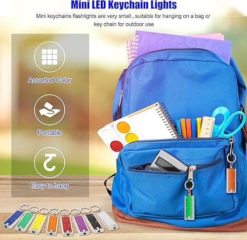 Miniatura 3 de Hicarer 64 linternas llavero a granel mini potente LED llavero luces linterna portátil para emergencia camping equipo al aire libre fiesta