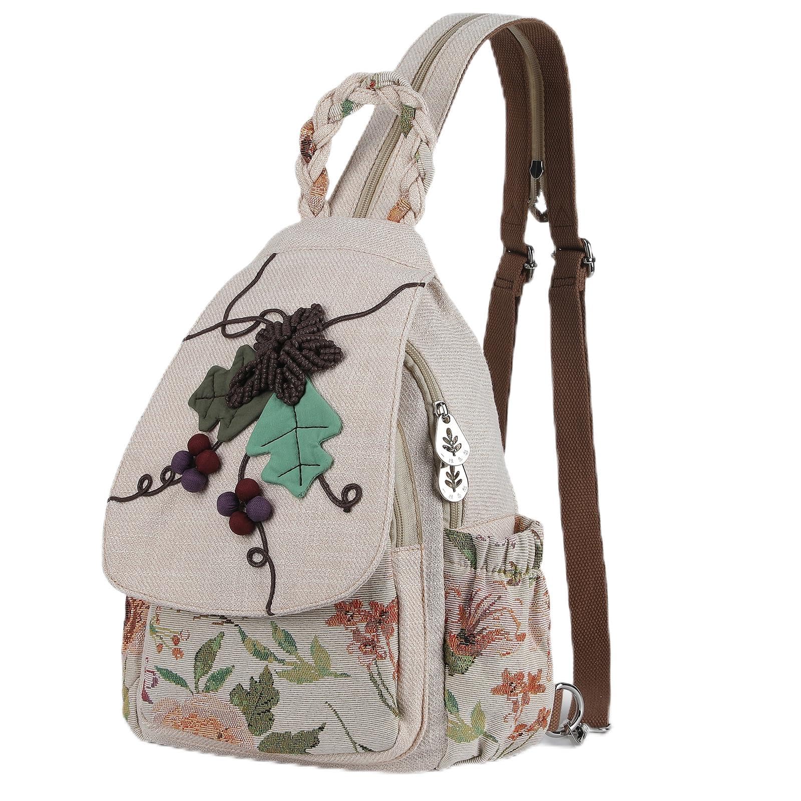 Borsa A Tracolla Convertibile In Tela - Zaino Artigianale Per Donna, Multiuso - Foto 3