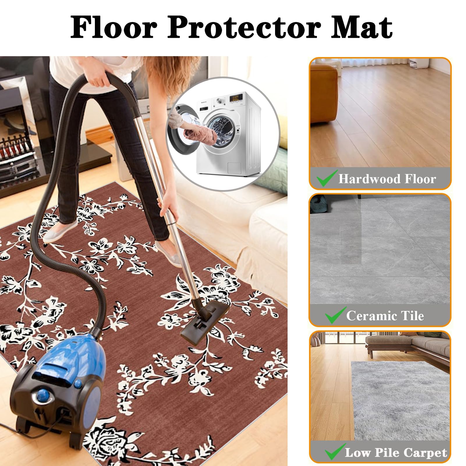 Tappetino Salvapavimento Antiscivolo, Tappeto per Sedia Ufficio per per Pavimenti in Legno Duro, Tappeto Gaming pavimento, Tappetini di Protezione per Pavimento per Parquet e Laminato 120 x 140 cm