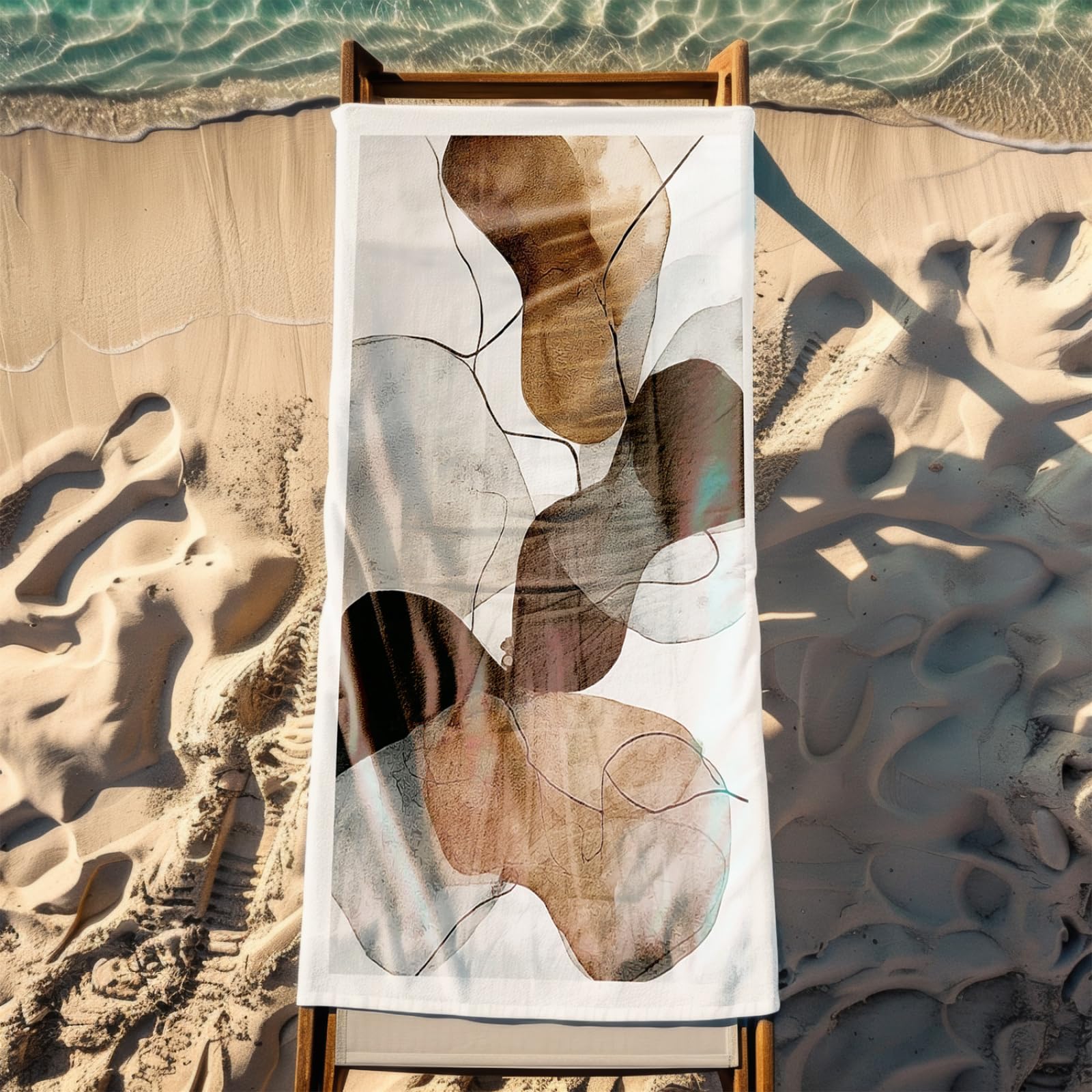 Générique Serviette de Plage 90X180 Modèle Noir Brun