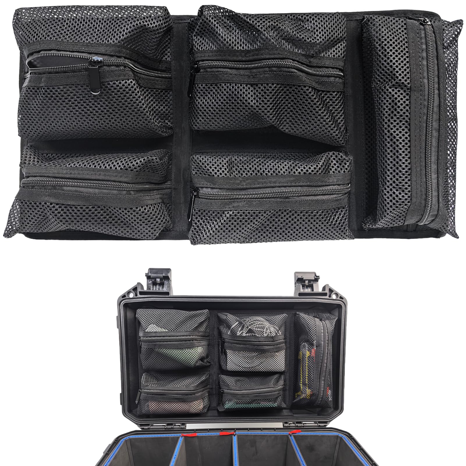 LAFENLIN Lid Organizer for Pelican V525 Case, Hook &amp; Loop (No Screw)