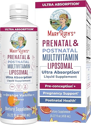 MaryRuth's Multivitamínico prenatal y posnatal para mujeres, sin azúcar, formulado para preconcepción, embarazo y lactancia, vegano, sin OMG, sin