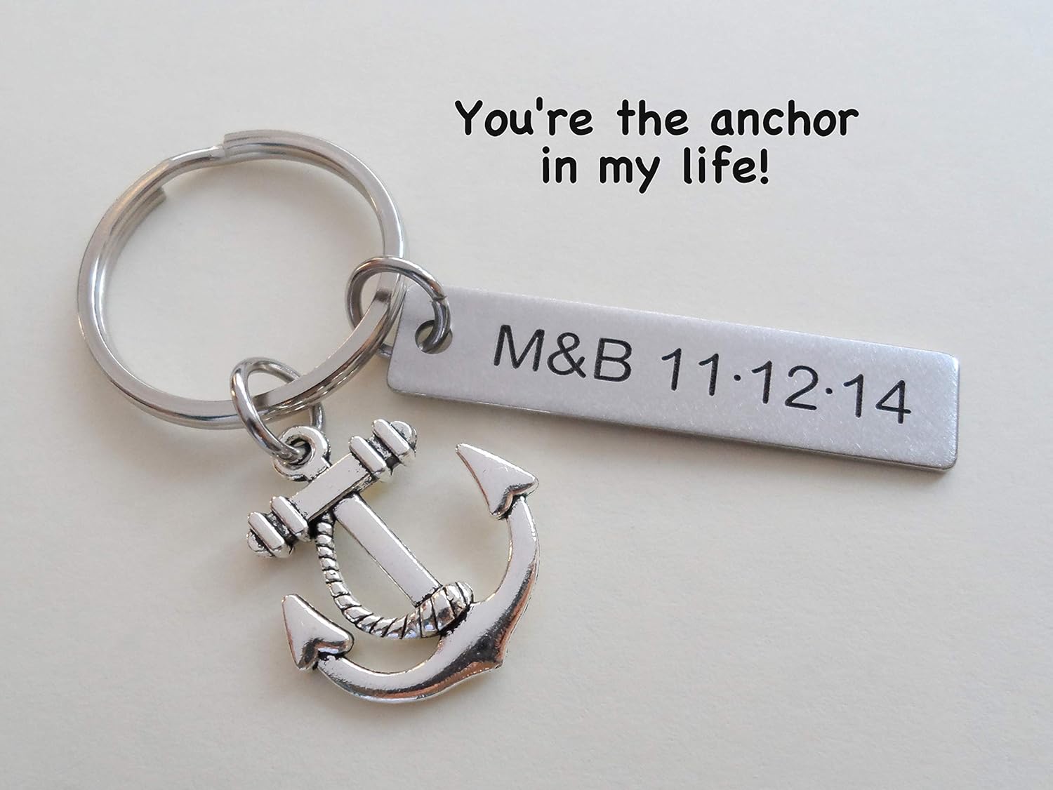 Custom Anchor Keychain with Engraved Tag for Couples or Best Friends, Anniversary Gift Keychain - Image 3