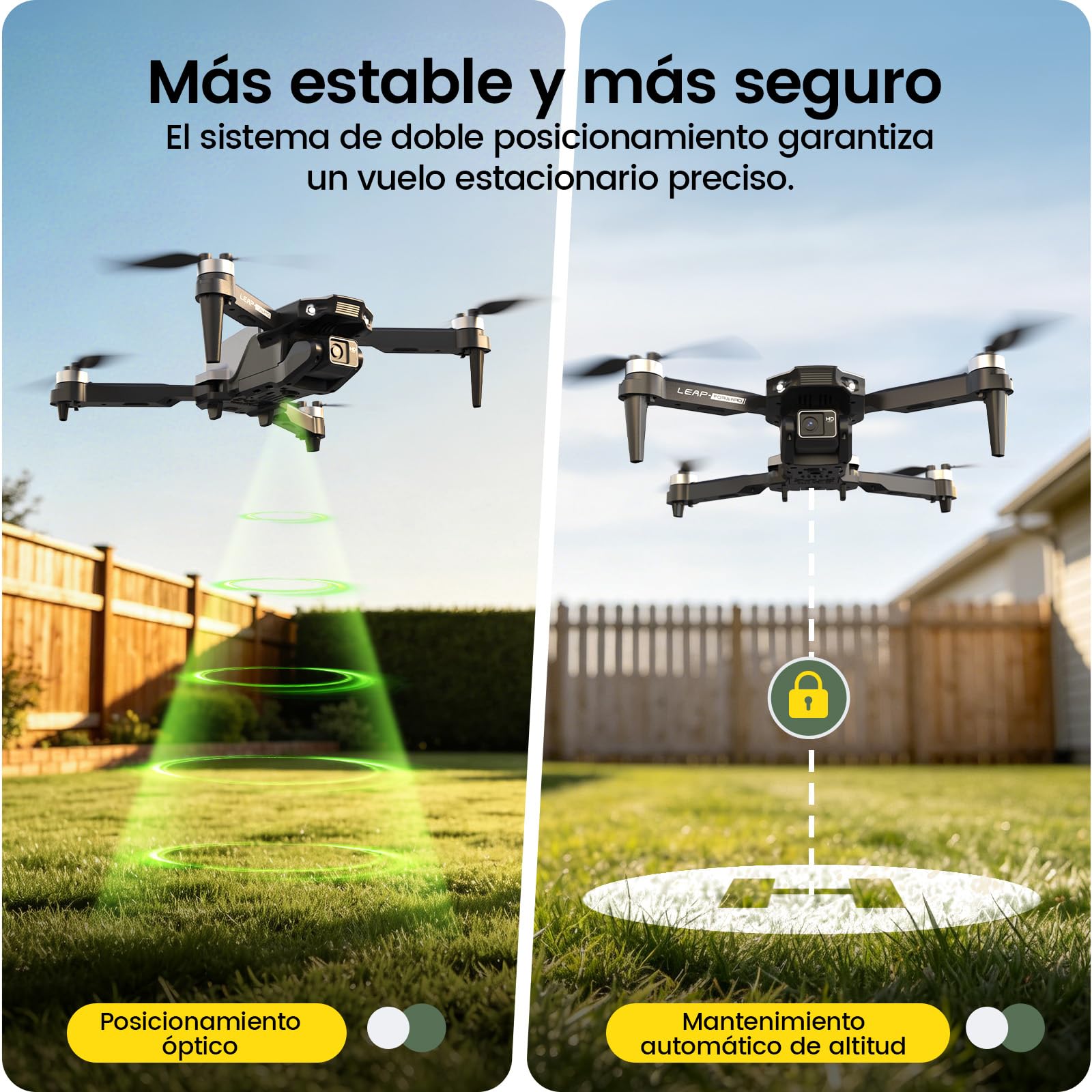 Holy Stone HS200P Drone Plegable con Cámara 1080P para Niños Principiantes | Cuadricóptero RC con Motor sin Escobillas, Flujo Óptico, Vuelo por Trayectoria, Giros 360°, 3 Velocidades y 2 Baterías