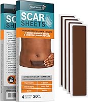 Vista 1 de NUVADERMIS Hojas de silicona para cicatrices – Hojas de cicatrices extra largas de grado médico para cesáreas, abdominoplastia, queloides