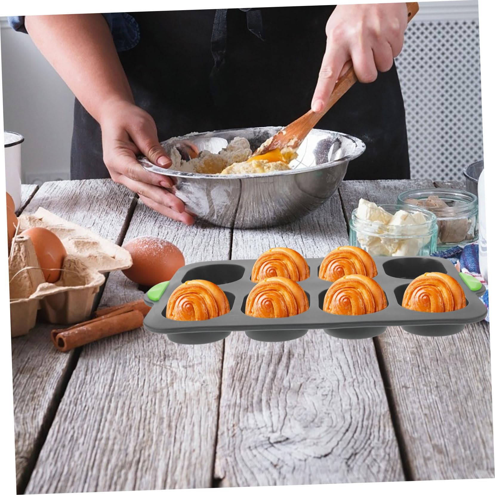 DECHOUS Molde de Silicona para Hornear Pan Francés con Ranuras Molde Perforado para Repostería DIY Apto para Manualidades y Cocción el Hogar