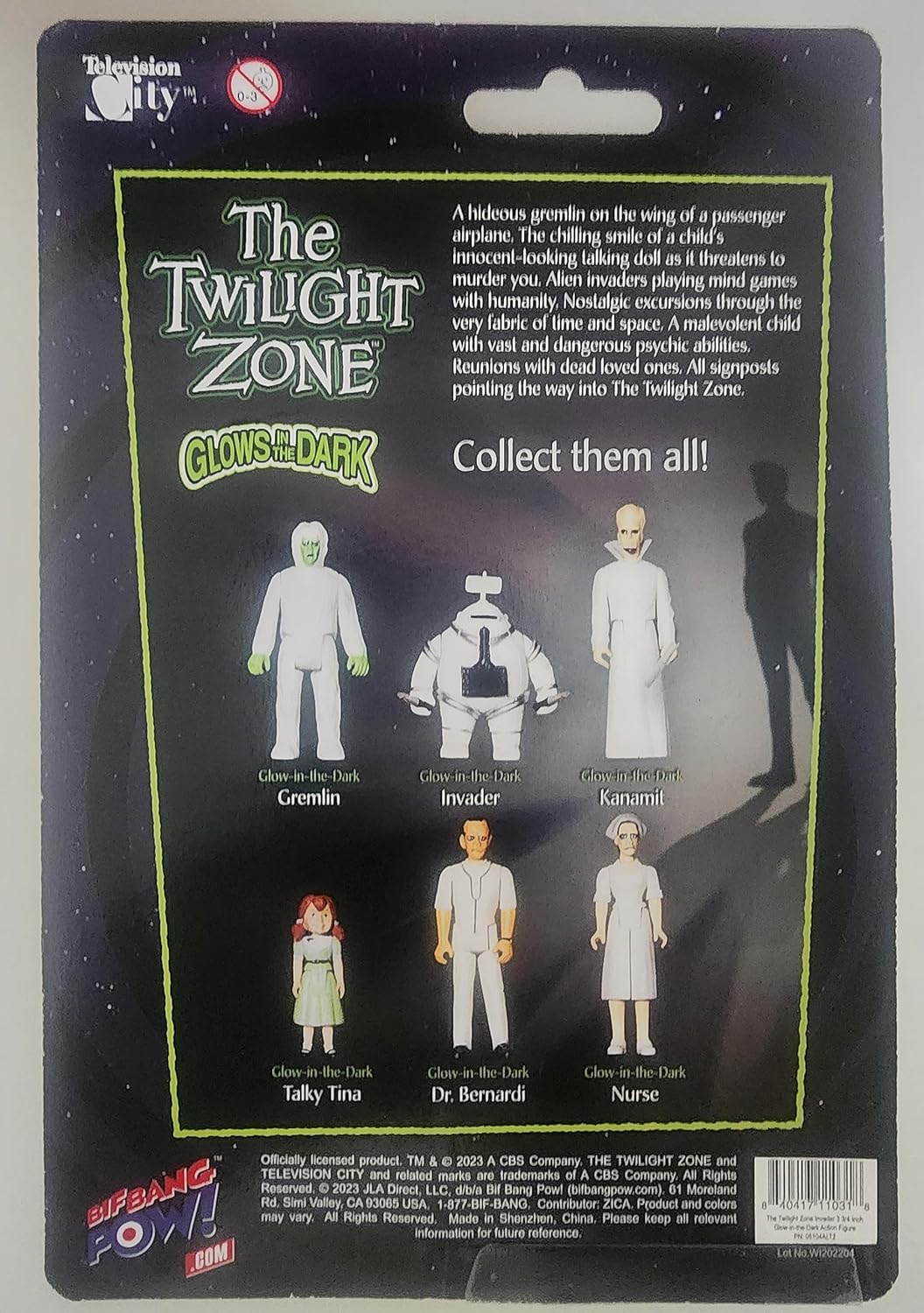 Twilight Zone Invader 3-3/4 inch Glow-in-The-Dark Action Figure Entertainment Earth Exclusive