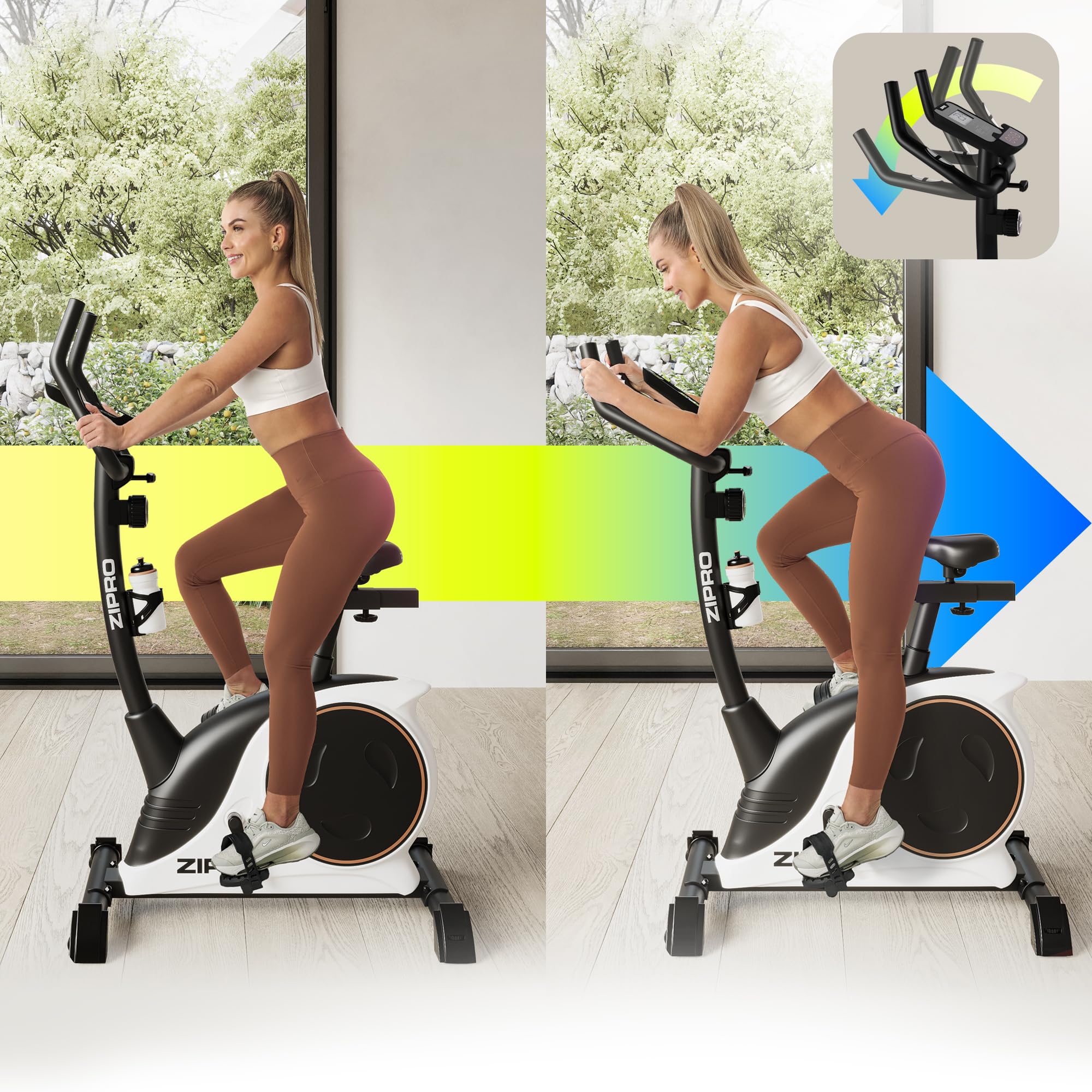 Zipro Bicicleta de entrenamiento en casa Nitro RS, Bicicletas estáticas, Bicicleta magnética de entrenamiento, Bicicleta ergométrica 150kg, Bicicleta de interior, Bicicleta de entrenamiento en casa
