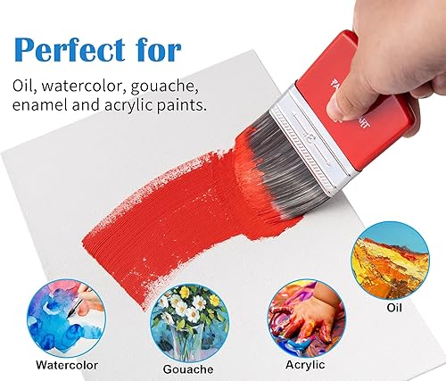 Miniatura 3 de Falling in Art Juego de 3 pinceles Filbert para madera, arte, pinturas de óleo y acrílico (1 pulgada, 2 pulgadas, 3 pulgadas)