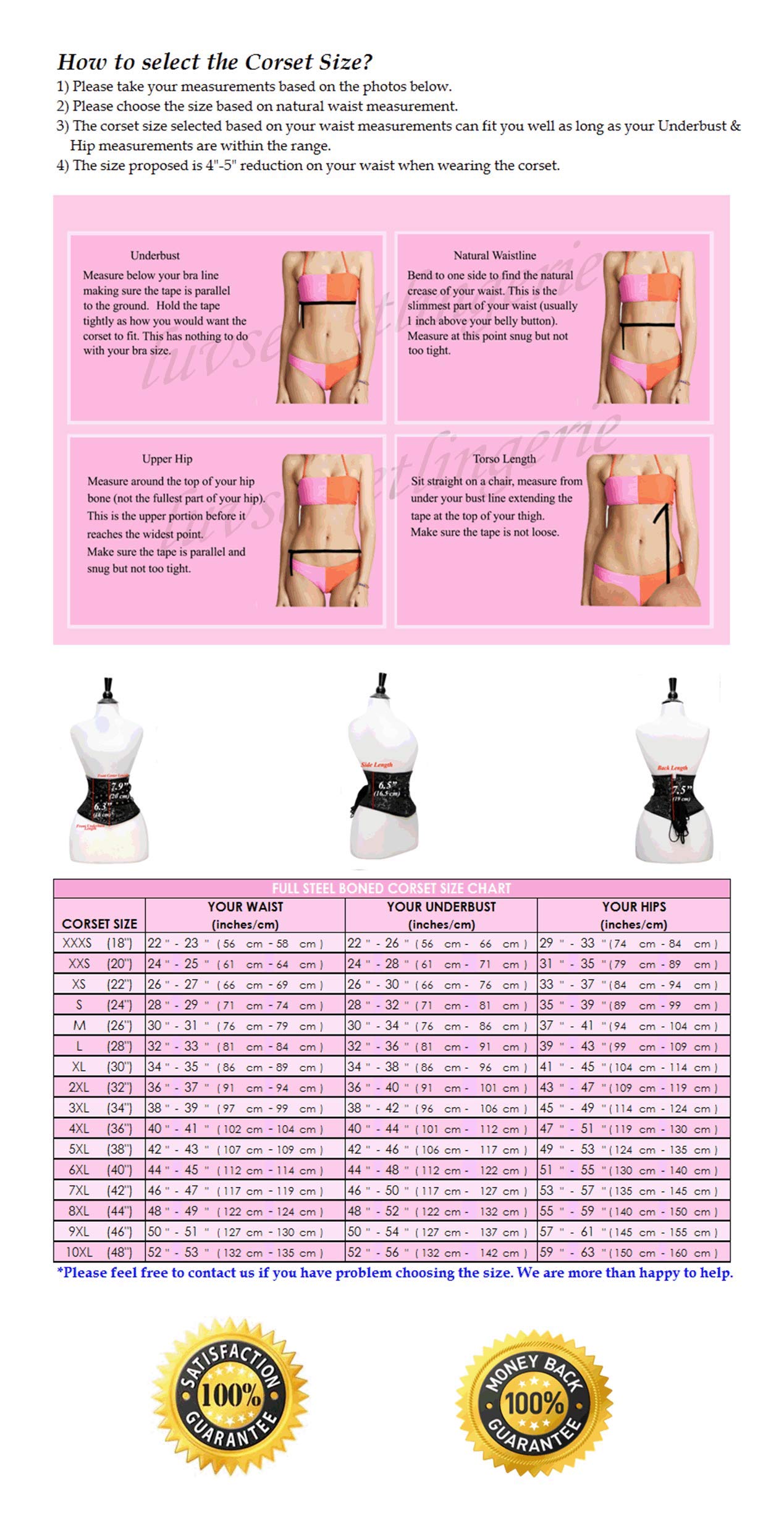 Double Steel Boned Waist Training Brocade & Faux Leather Underbust Tight Shaper Corset #8701