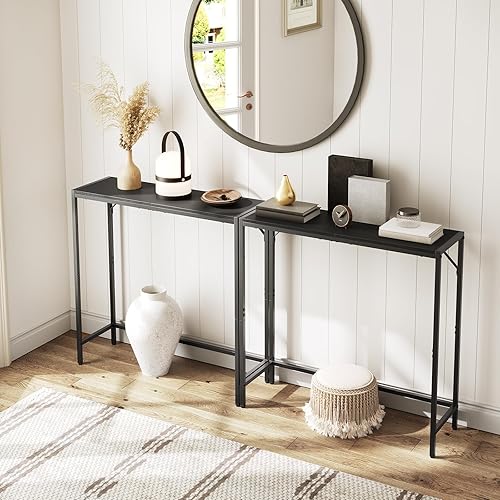Miniatura 4 de Mesa consola, mesa de sofá estrecha, mesa de sofá pequeña de 30.1 pulgadas, mesa de sofá delgada, mesa auxiliar para pasillo, sala de estar,