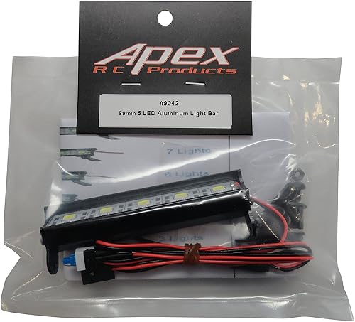 Miniatura 8 de Apex RC Products Barra de luz de aluminio de 5 LED de 3.504 in compatible con LaTrax SST, Traxxas 1/16 Slash, Stampede/4x4/Nitro, Nitro Sport,