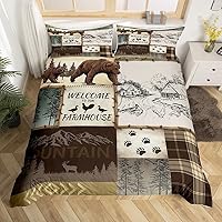 Vista 21 de Anlter - Funda de edredón matrimonial, juego de ropa de cama de cazador de ciervos dorados para niños, adolescentes y adultos, funda de edredón