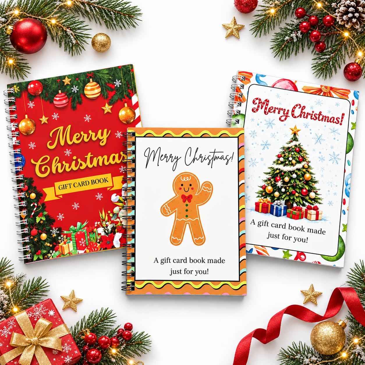3 Pack Merry Christmas Gift Card Book For Teens, Christmas Gift Card Holder