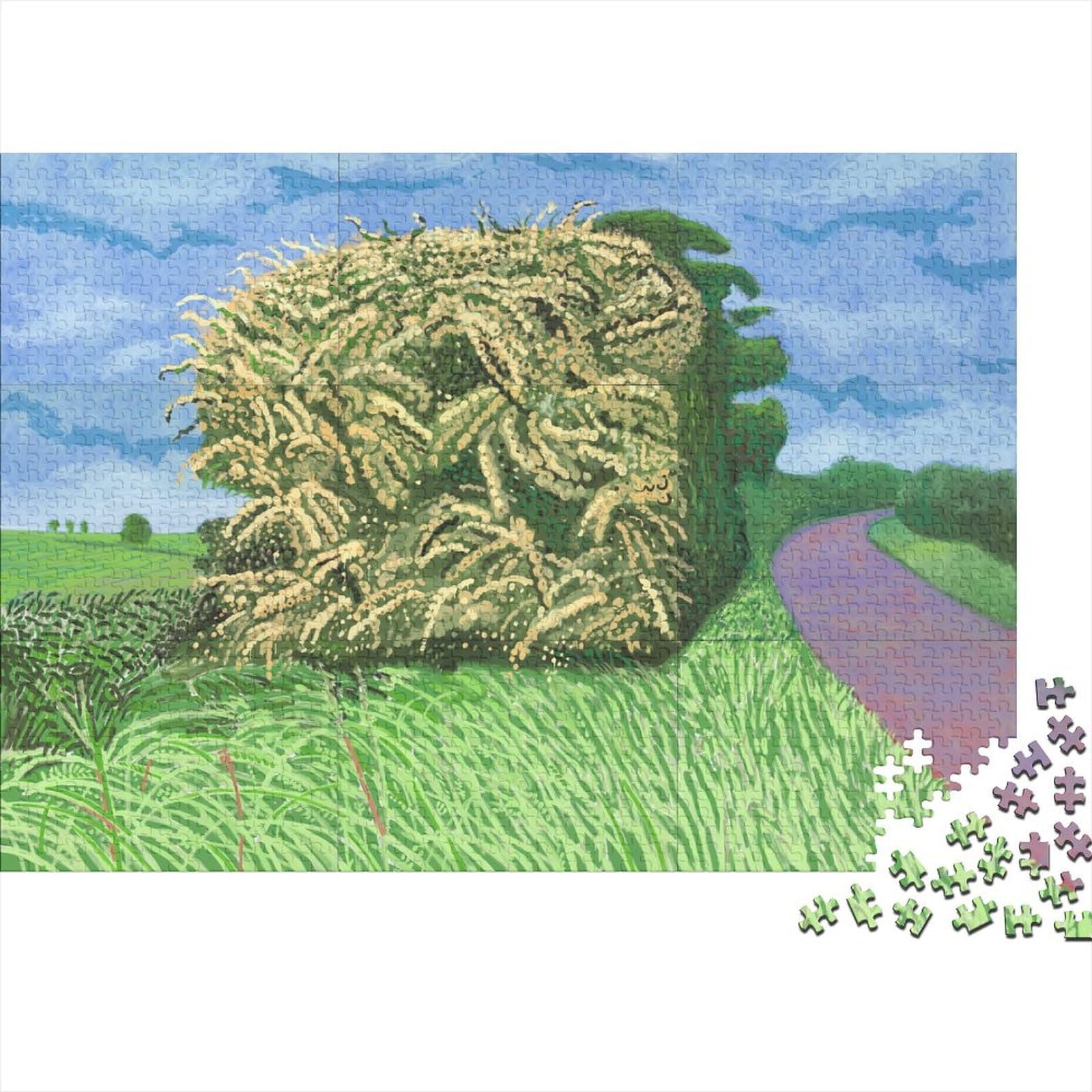 David Hockney 1000 Piece Wooden Jigsaw Fine Art Puzzles for Adults Fun Jigsaws 1000 Pieces Museum Jigsaw Puzzle Presents for Oil Painting Jigsaws