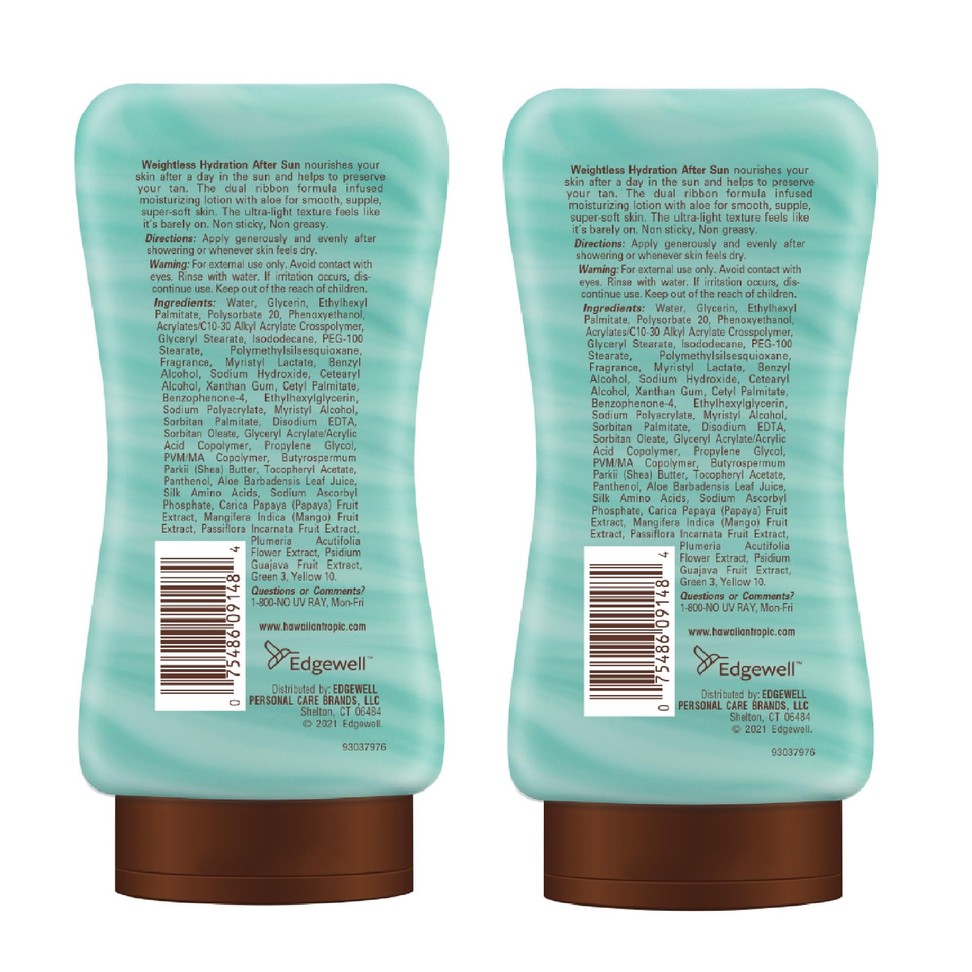 Hawaiana Tropic Silk Idration Weightless After Sun Gel Lotion mit Aloe und Feuchtigkeitsgel, 170 ml, 2 Stück