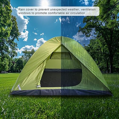Miniatura 6 de Tienda de campaña impermeable para 4  6 personas, 83 x 106 pulgadas, suelo Oxford, gris verde